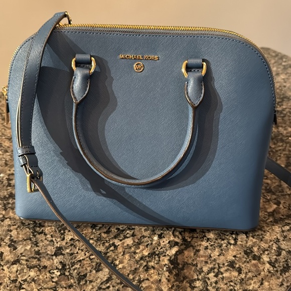 Michael Kors Blue large dome satchel Handbag NWT - Picture 3 of 17